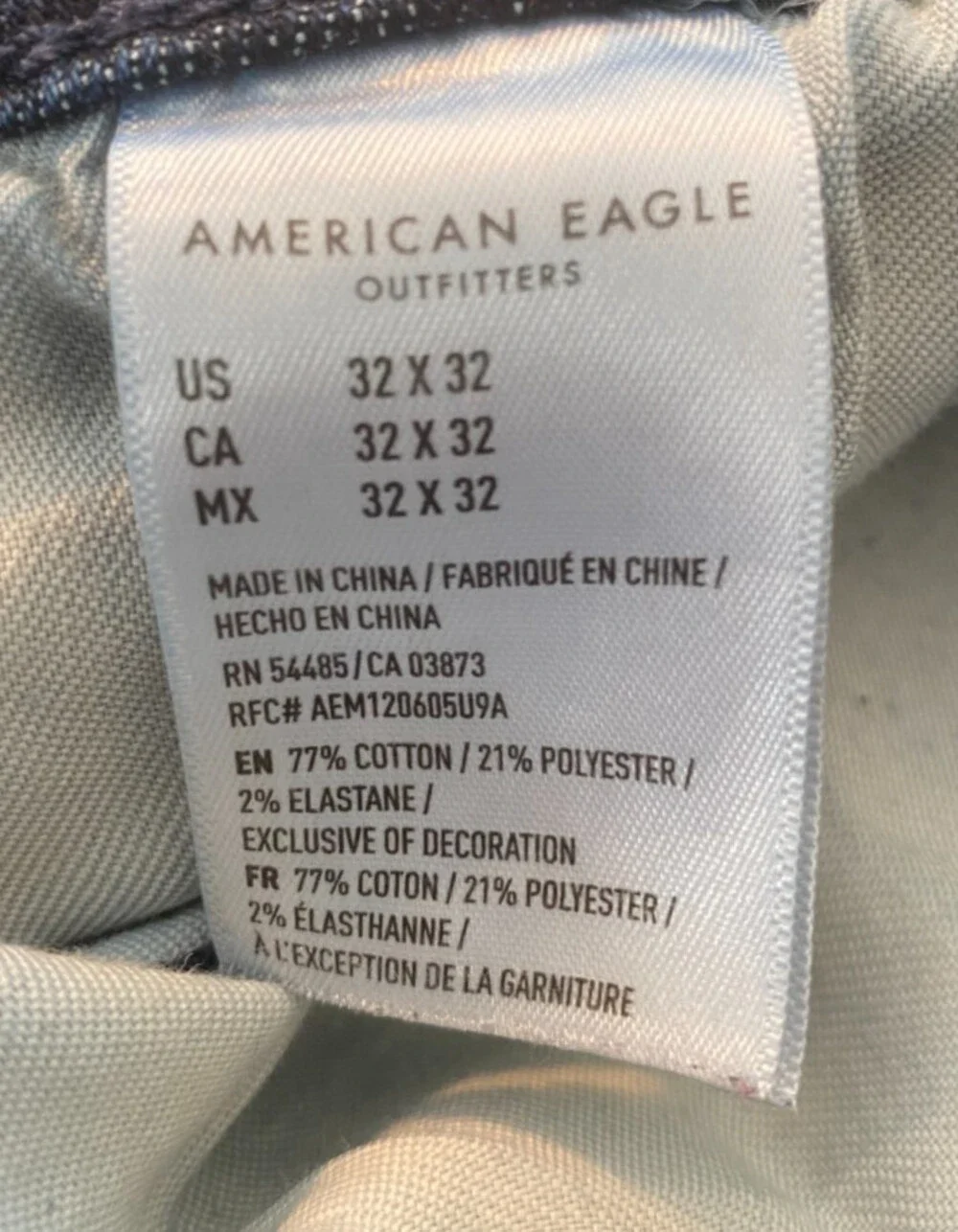 American Eagle AirFlex+ Men's Jeans 32x32 Distressed Moto Biker Slim Stretch